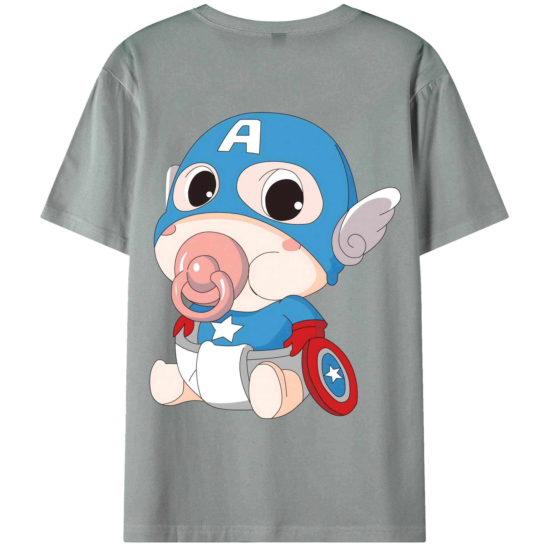 （画像用） アベンジャーズ The Avengers 綿100％ メンズ半袖Tシャツ（バックプリント） 通気性